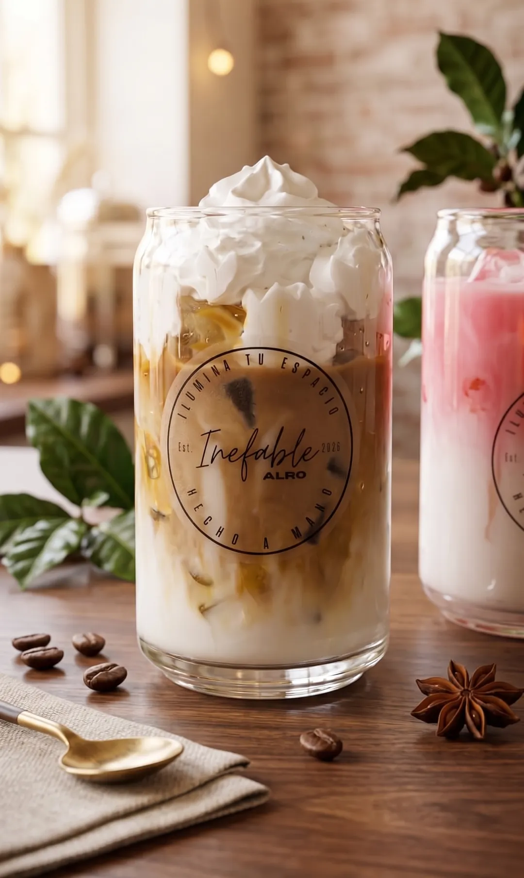 Vela Aromática Café Helado con Topping de Crema