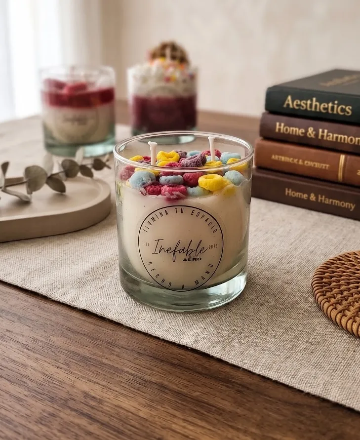 Vela Aromática Decorada con Cereal