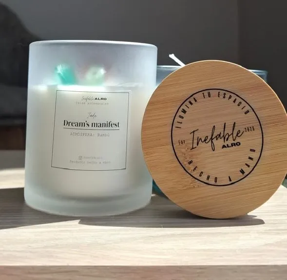 Vela Aromática de Intención Dream Manifest – Cuarzo Jade